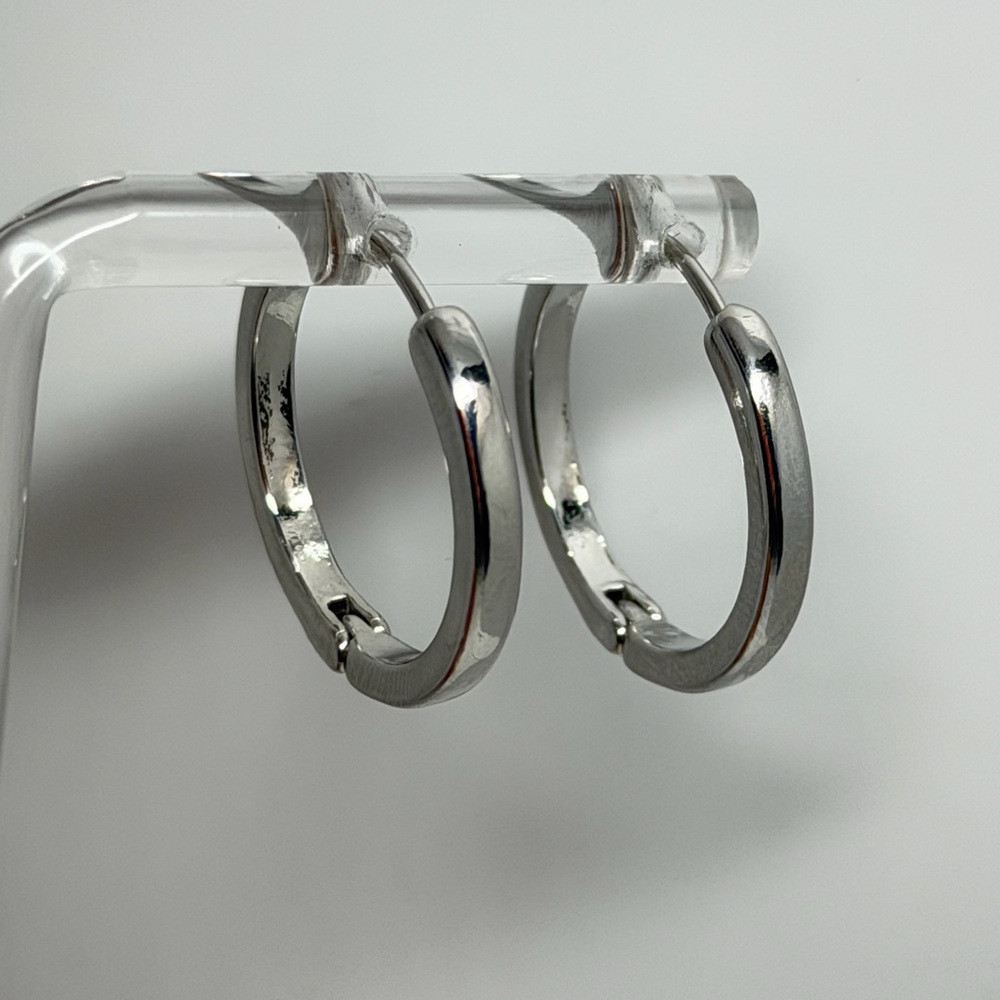 925 Sterling Silver filled Hoop Earrings for Women - Polished Metallic Shine